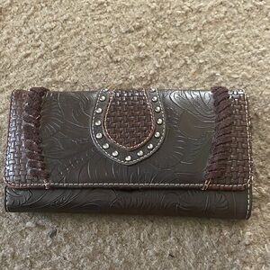 Chic Embossed Dark Brown Women's Wallet